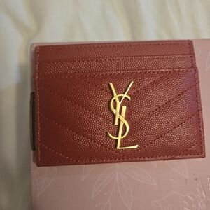 RED YSL card holder new